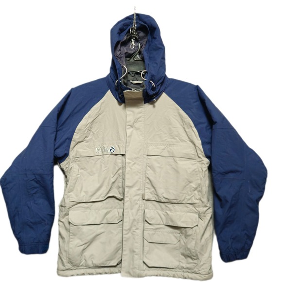 Burton Other - Burton Juniors Womens XL Ski Snowboard Jacket Blue Khaki Hooded Puffer Insulated